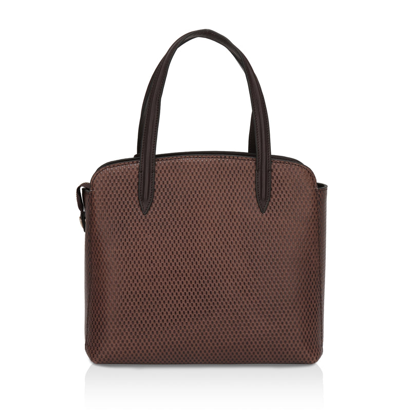 Opula: Scaled Leather Handbag (Brown)