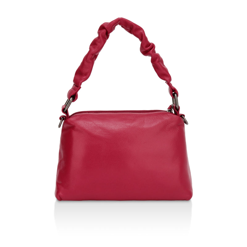 Verve: Napa Leather Crossbody Bag (Hot Pink)