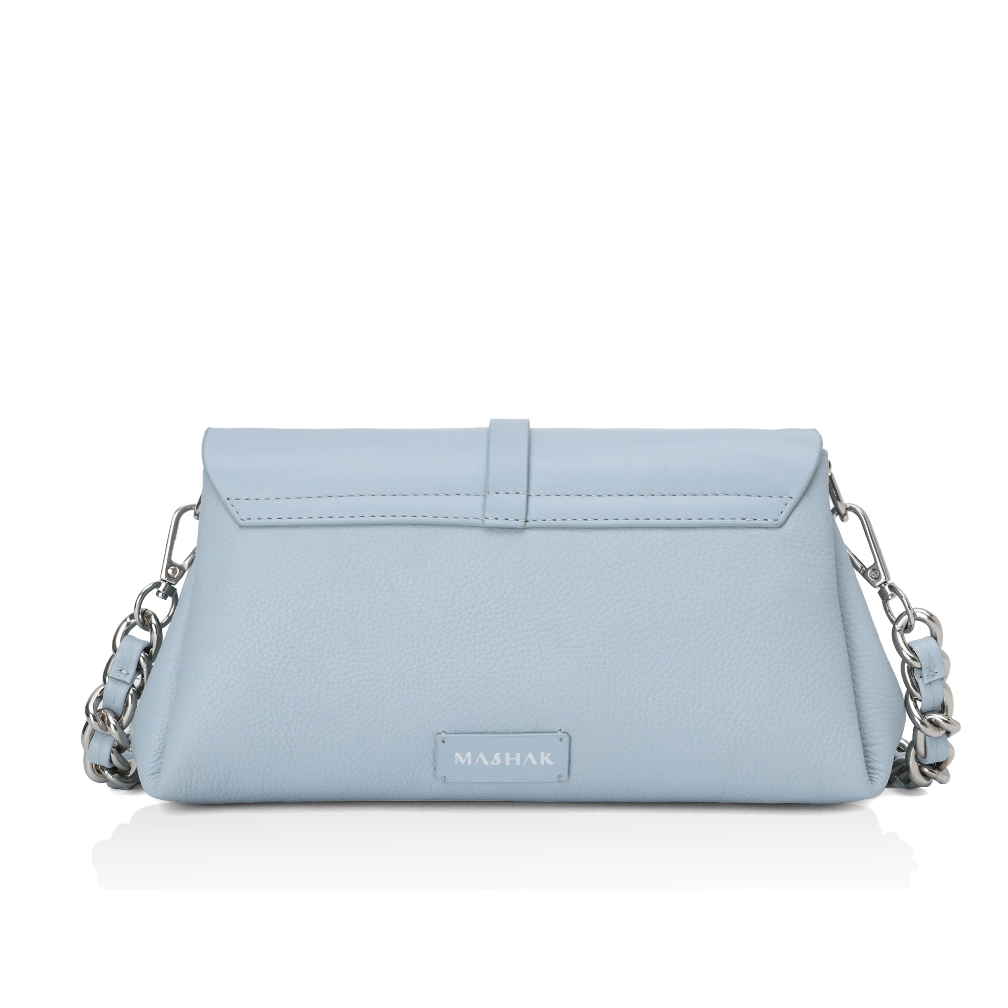 Aster : Pebbled Leather Shoulder Crossbody Bag (Sky Blue)