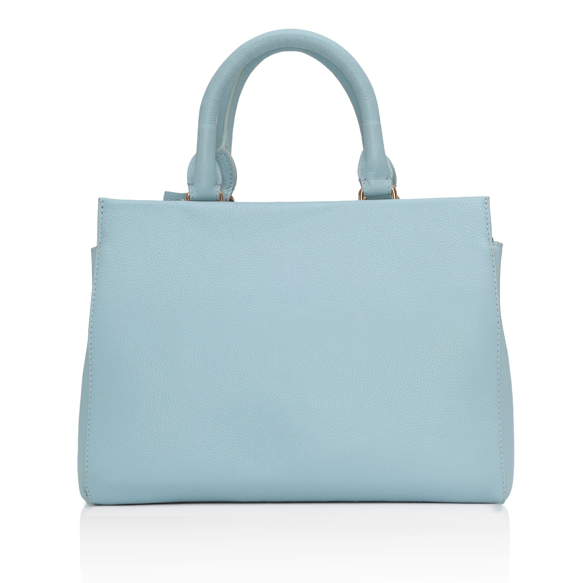 Imperio: Full Grain Pebbled Leather Handbag (Sky Blue)
