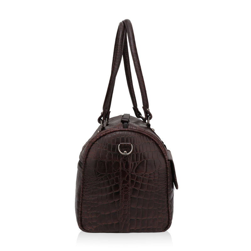 Elité: Luxury Leather Travel Duffel Bag (Brown)