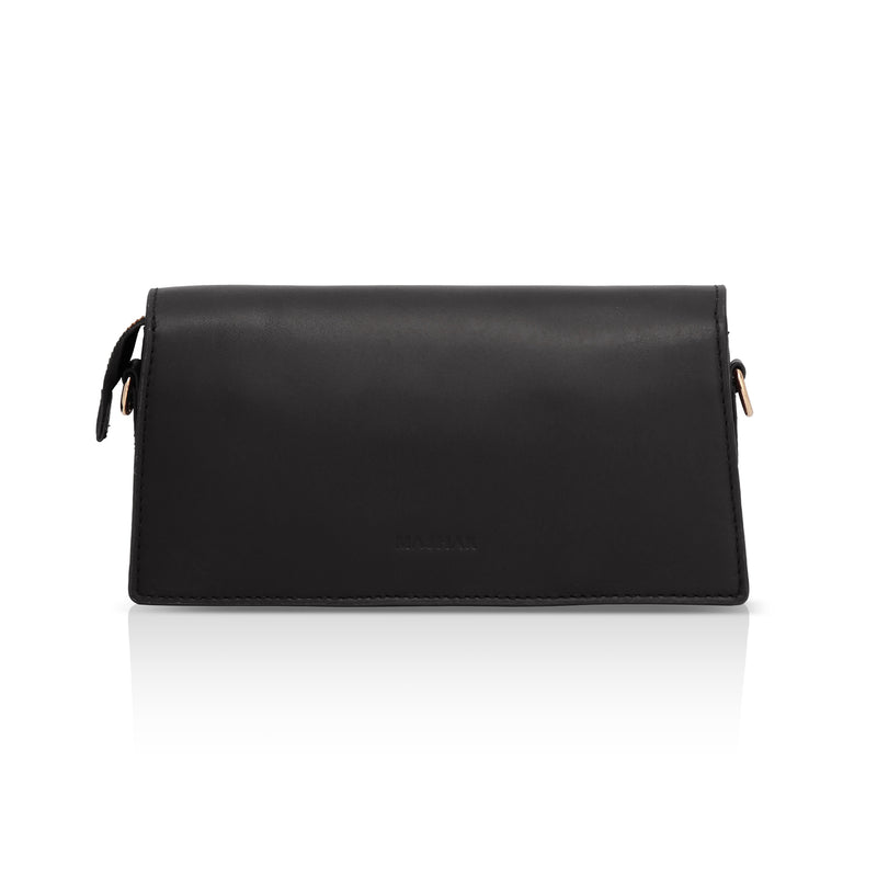 Vogue: Embossed Leather Shoulder Bag (Black)