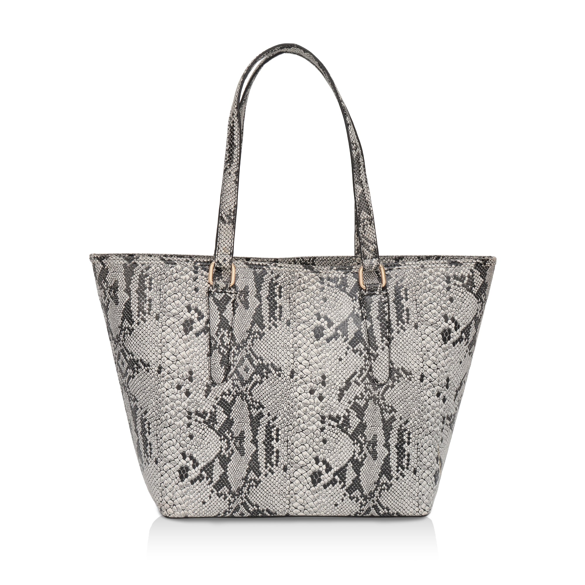Pinnacle: Italian Leather Laptop Tote Bag (Black and White)