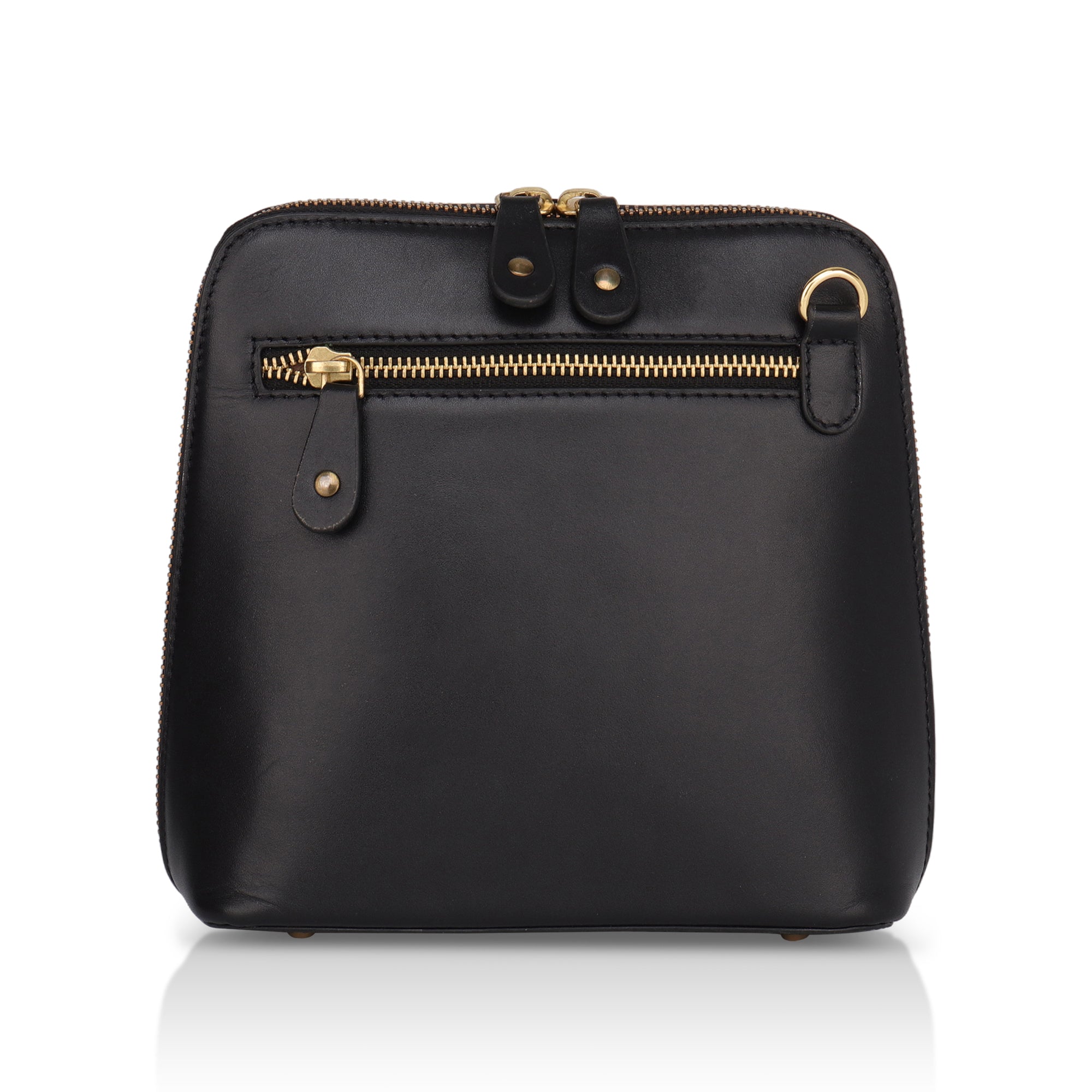 Luxeblend: Full Grain Leather Crossbody Bag (Black)