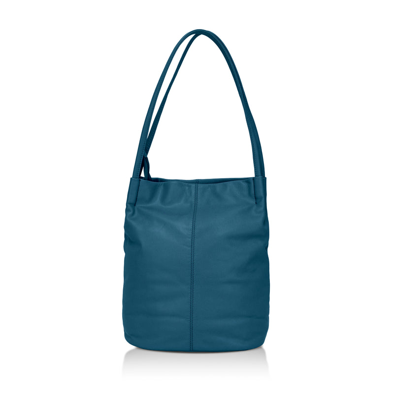 Boho: Soft Napa Leather Tote Bag (Teal)