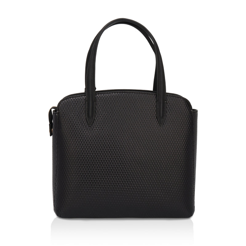 Opula: Scaled Leather Handbag (Black)