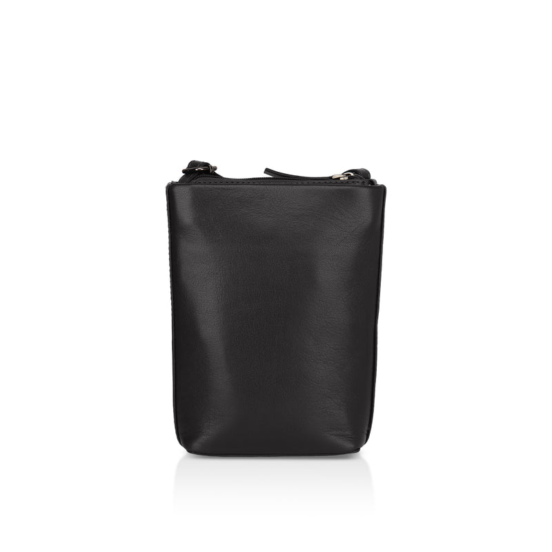 Sienna: Napa Leather Crossbody Bag (Black)