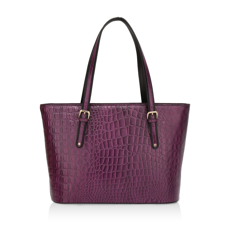 Alpha: Luxury Leather Office Tote (Purple)