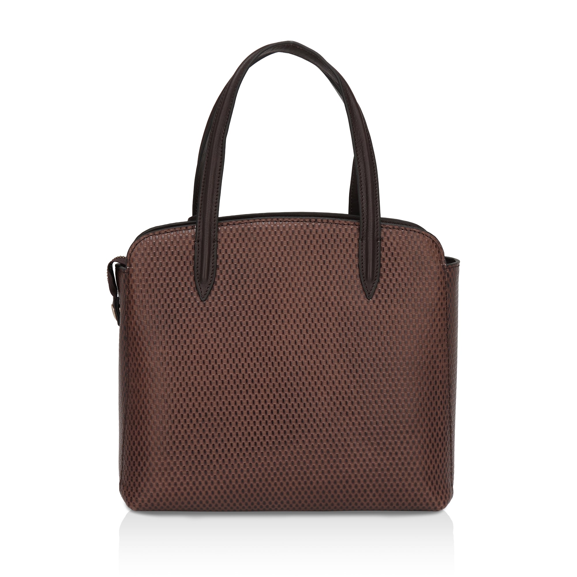 Opula: Scaled Leather Handbag (Brown)