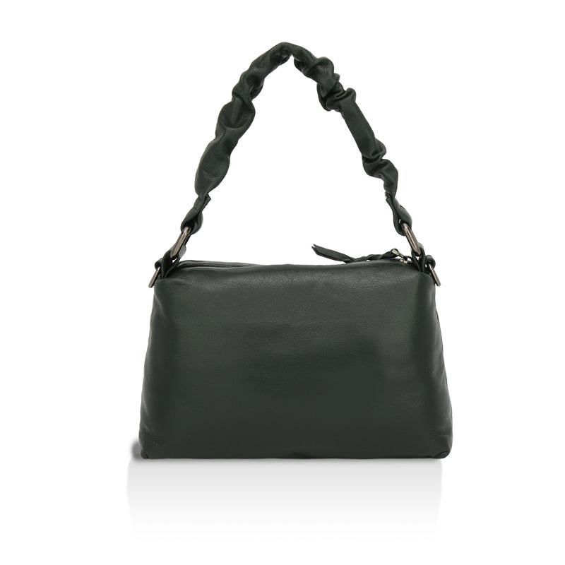 Verve: Napa Leather Crossbody Bag (Dark Green)