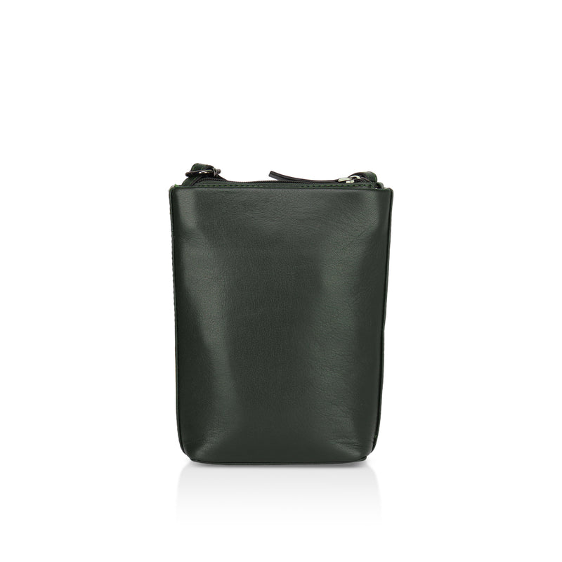 Sienna: Napa Leather Crossbody Bag (Dark Green)