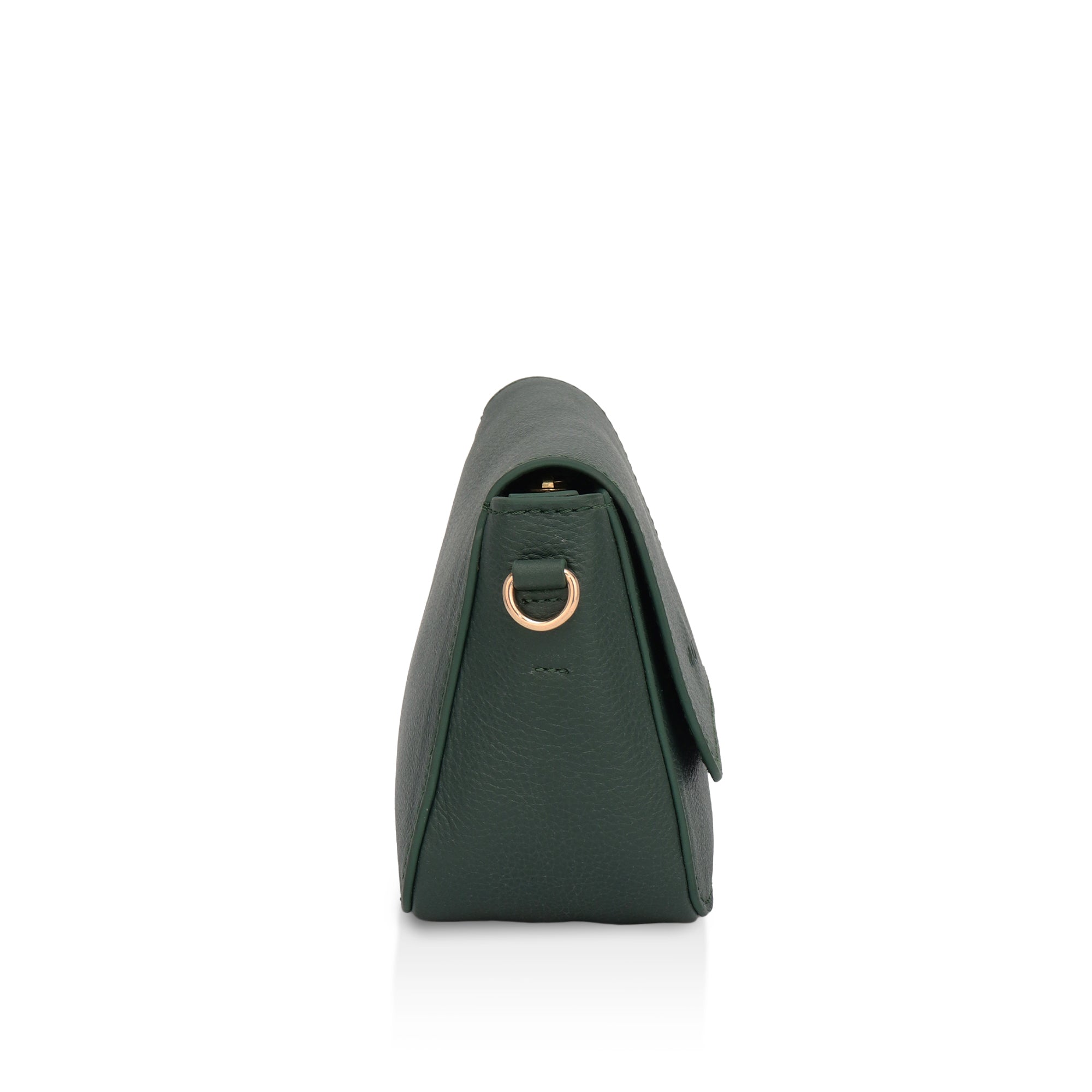 Eva : Pebbled Leather Crossbody Bag (Forest Green)
