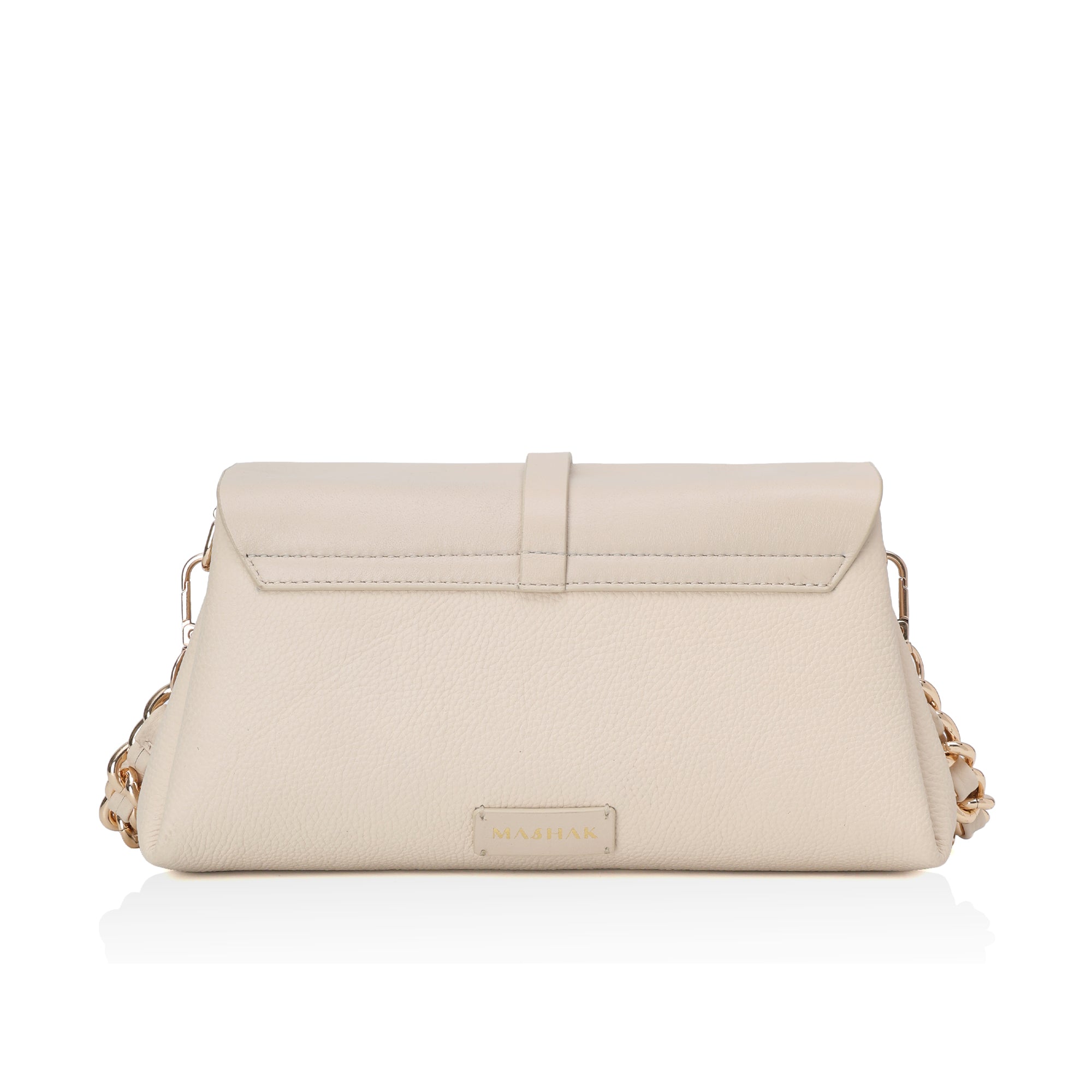 Aster : Pebbled Leather Shoulder Crossbody Bag (Cream)