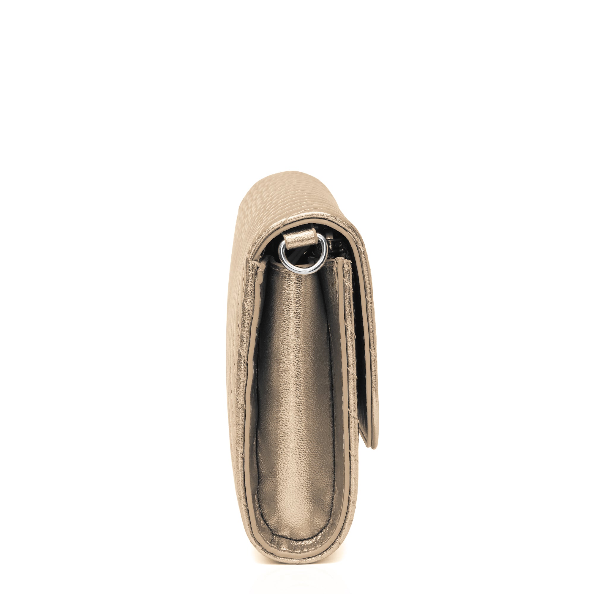 Elara: Metallic Leather Crossbody Bag (Gold)