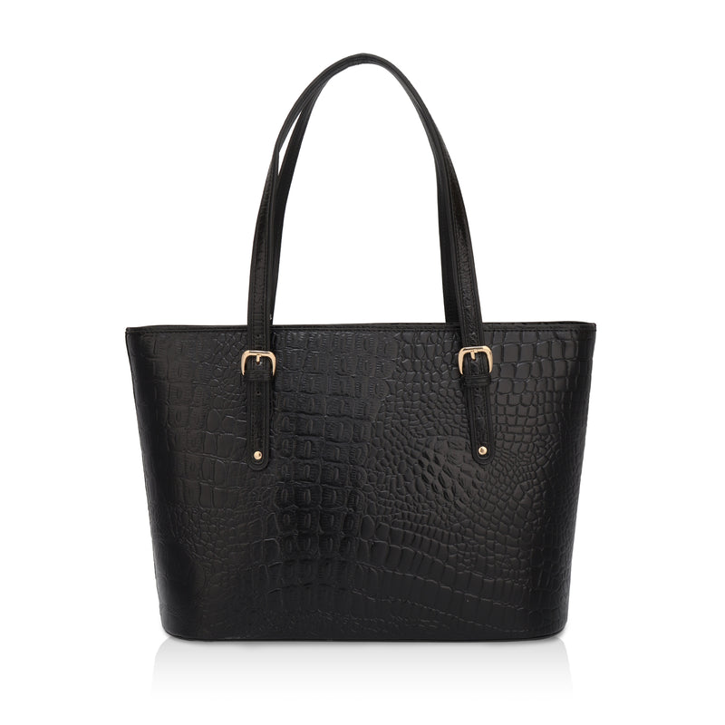Alpha: Luxury Leather Office Tote (Black)
