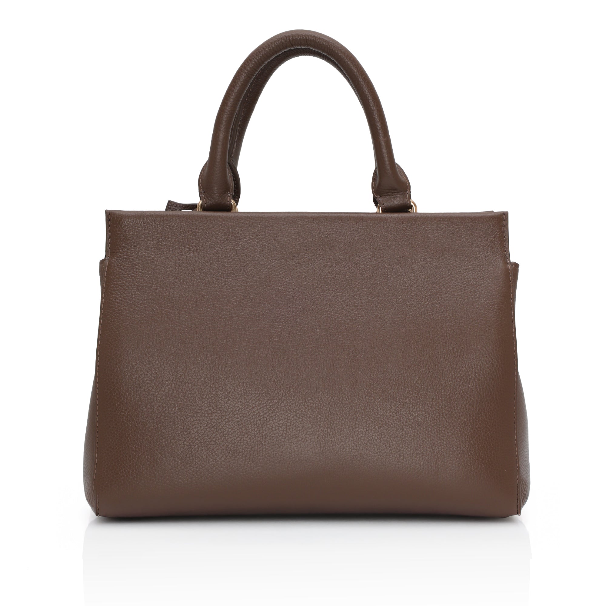 Imperio: Full Grain Pebbled Leather Handbag (Brown)