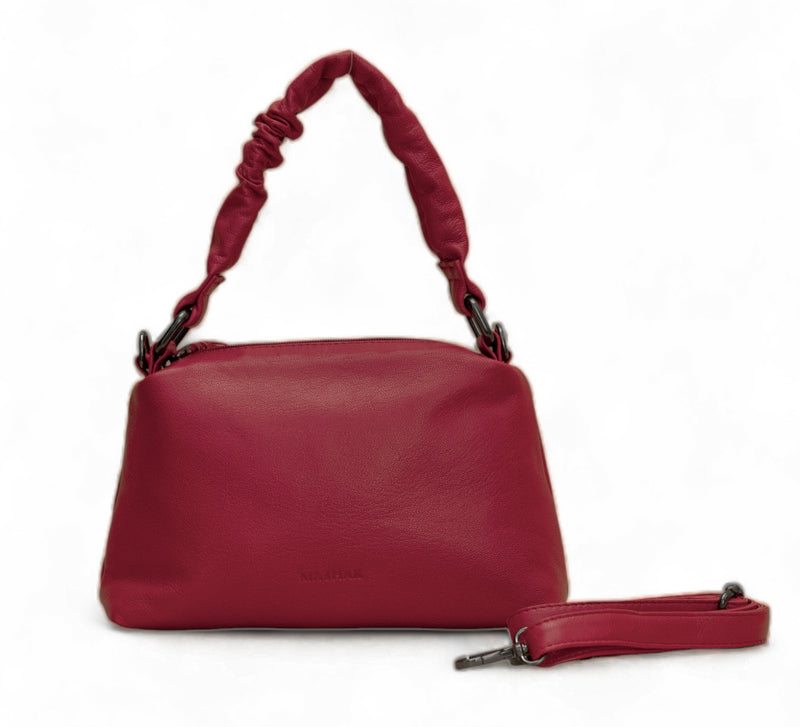 Verve: Napa Leather Crossbody Bag (Hot Pink)