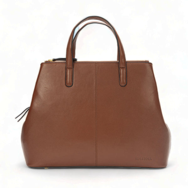 Divino: Napa Leather Laptop Handbag (Tan)