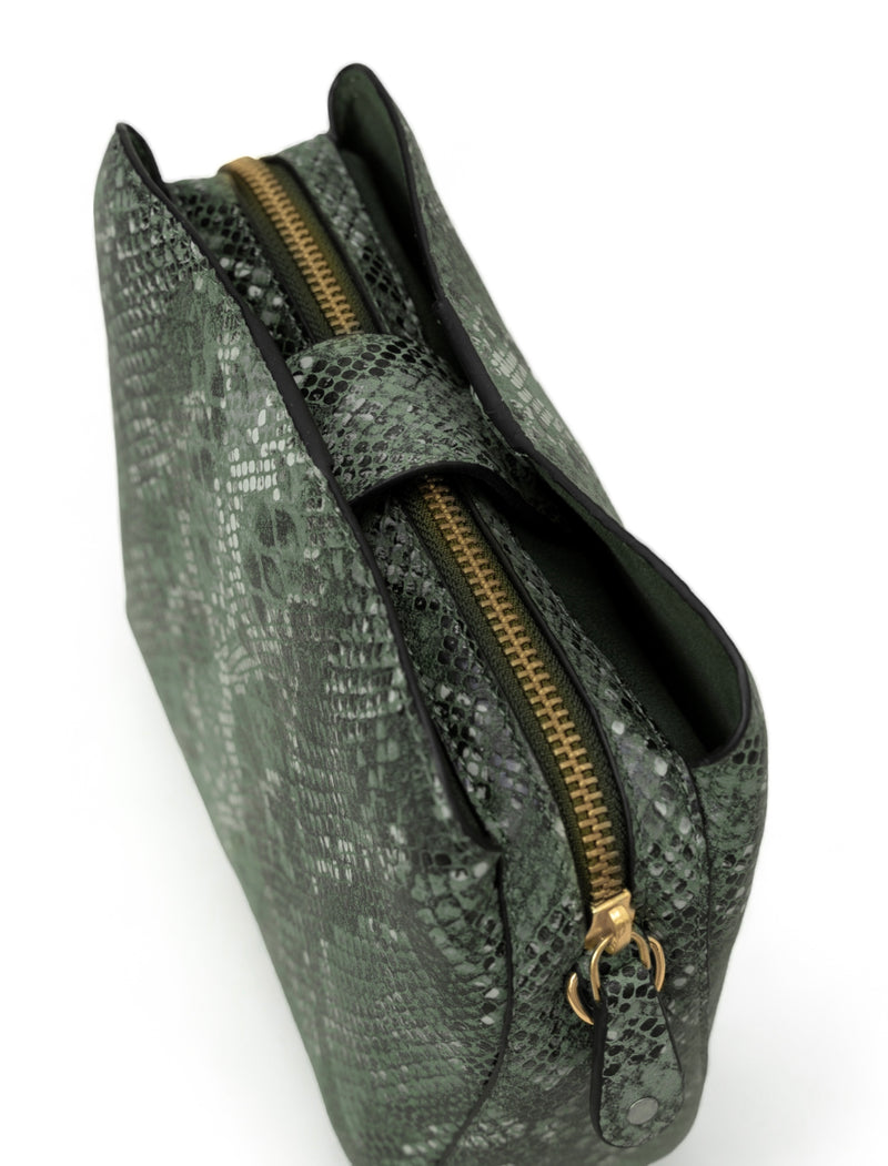 Savannah: Italian Leather Crossbody Bag (Green)