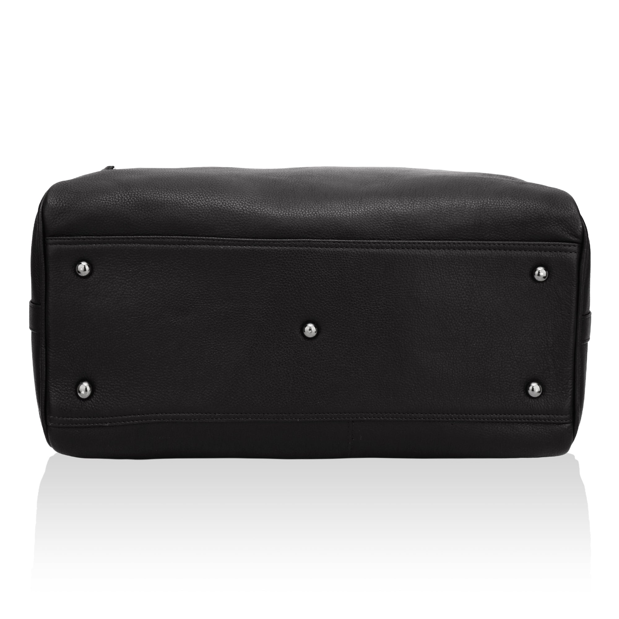 Elité: Pebbled Leather Travel Duffel Bag (Black)