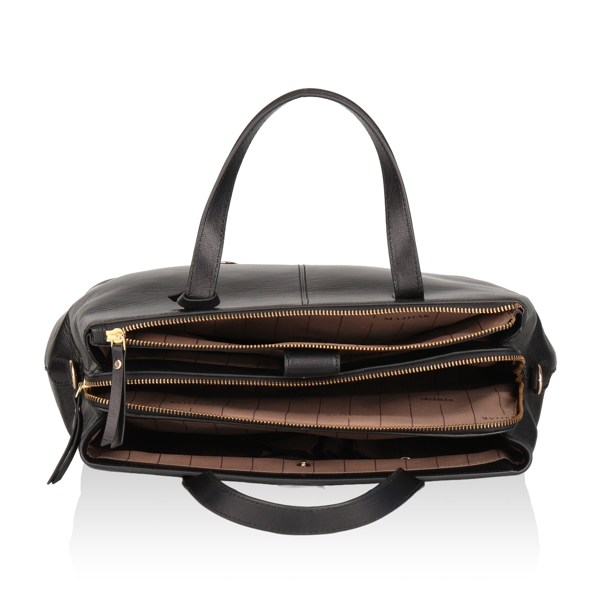 Divino: Napa Leather Laptop Handbag (Black)