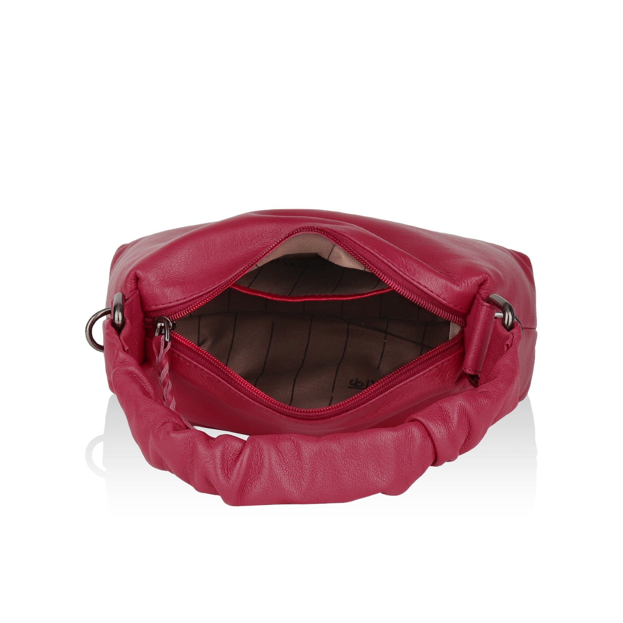 Verve: Napa Leather Crossbody Bag (Hot Pink)