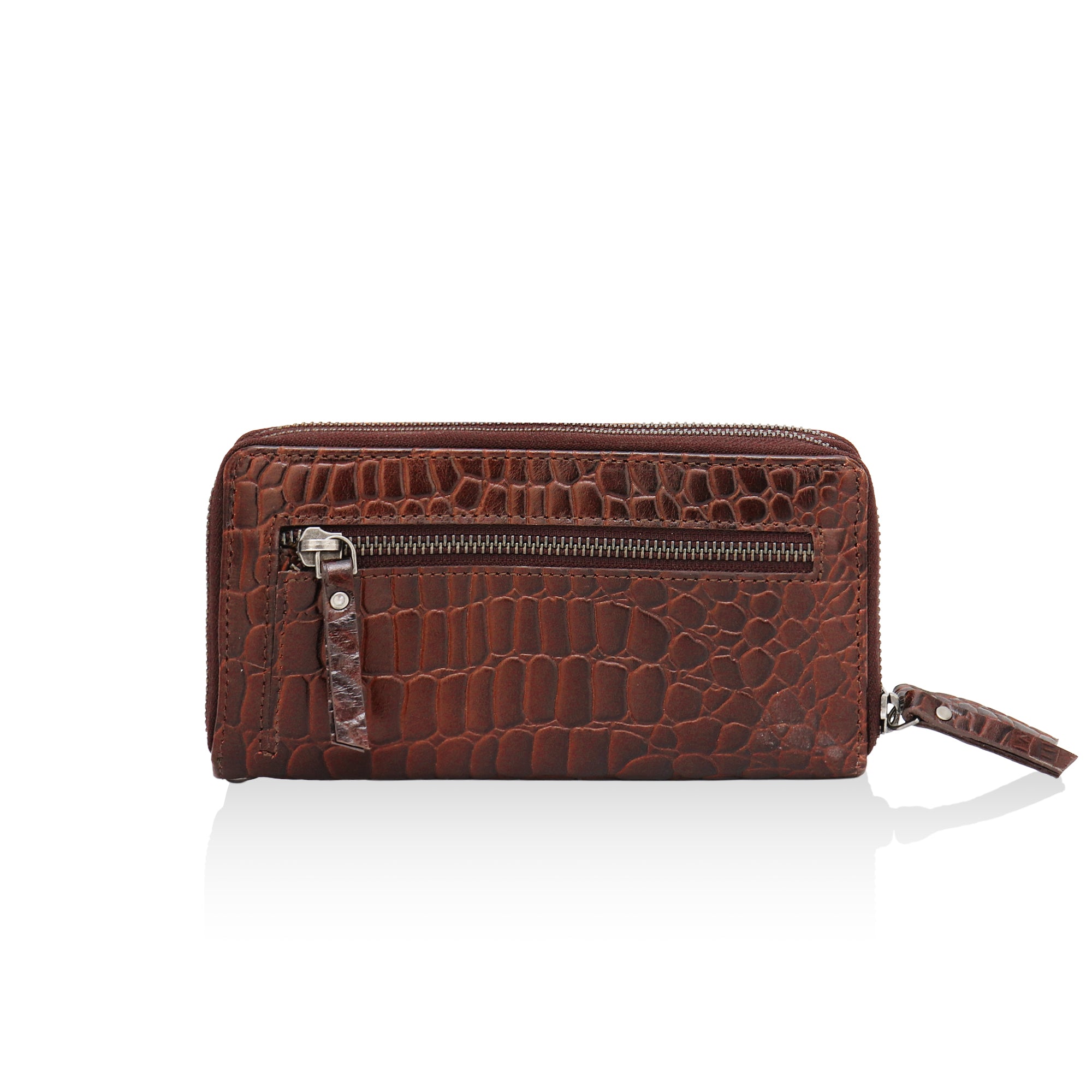 Panache: Double Zip Womens’ Wallets (Brown)
