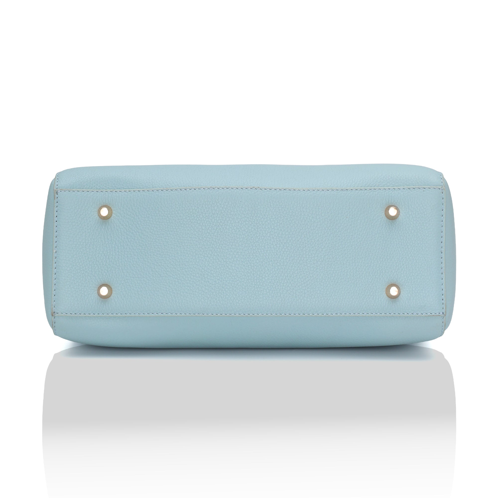 Imperio: Full Grain Pebbled Leather Handbag (Sky Blue)