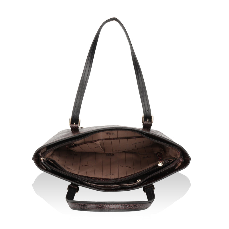 Alpha: Luxury Leather Office Tote (Brown)