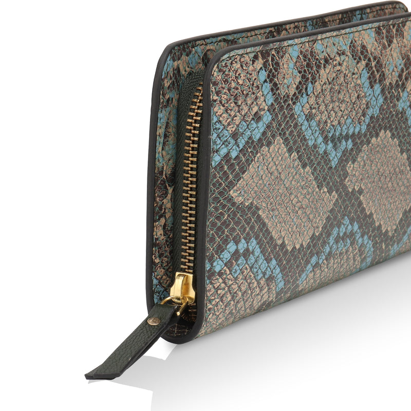 Azurea: Italian Leather Ladies’ Wallet (Blue)