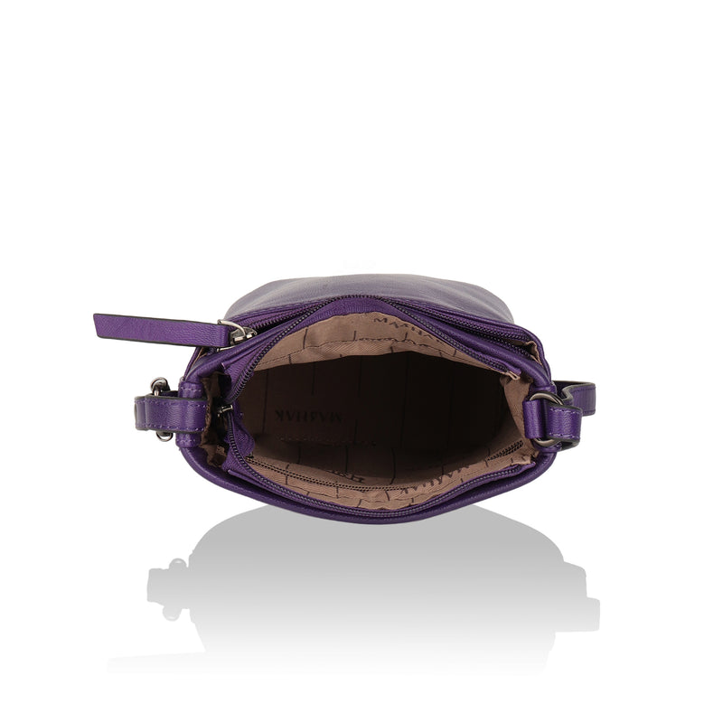 Sienna: Napa Leather Crossbody Bag (Purple)