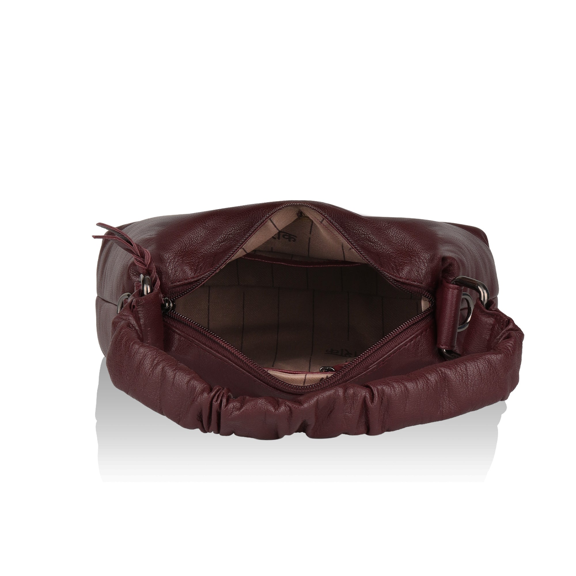 Verve: Napa Leather Crossbody Bag (Wine)