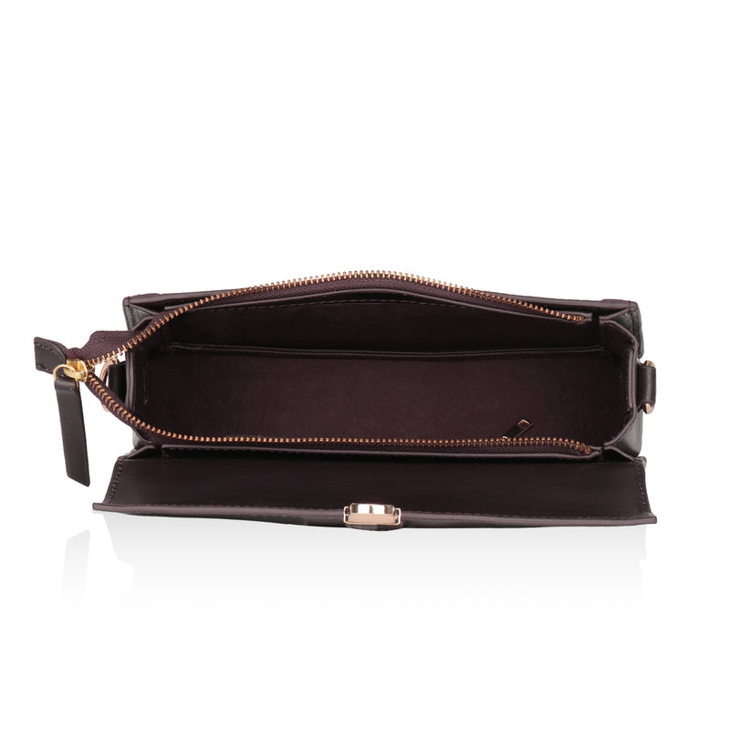 Vogue: Embossed Leather Shoulder Bag (Brown)