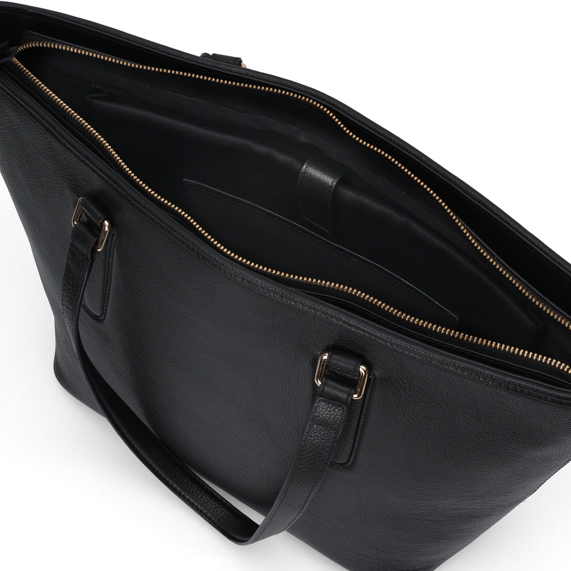 Pinnacle: Pebbled Leather Laptop Tote Bag (Black)
