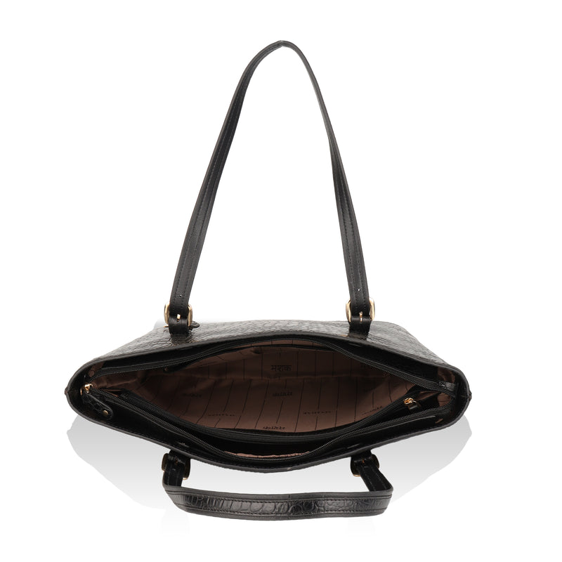Alpha: Luxury Leather Office Tote (Black)