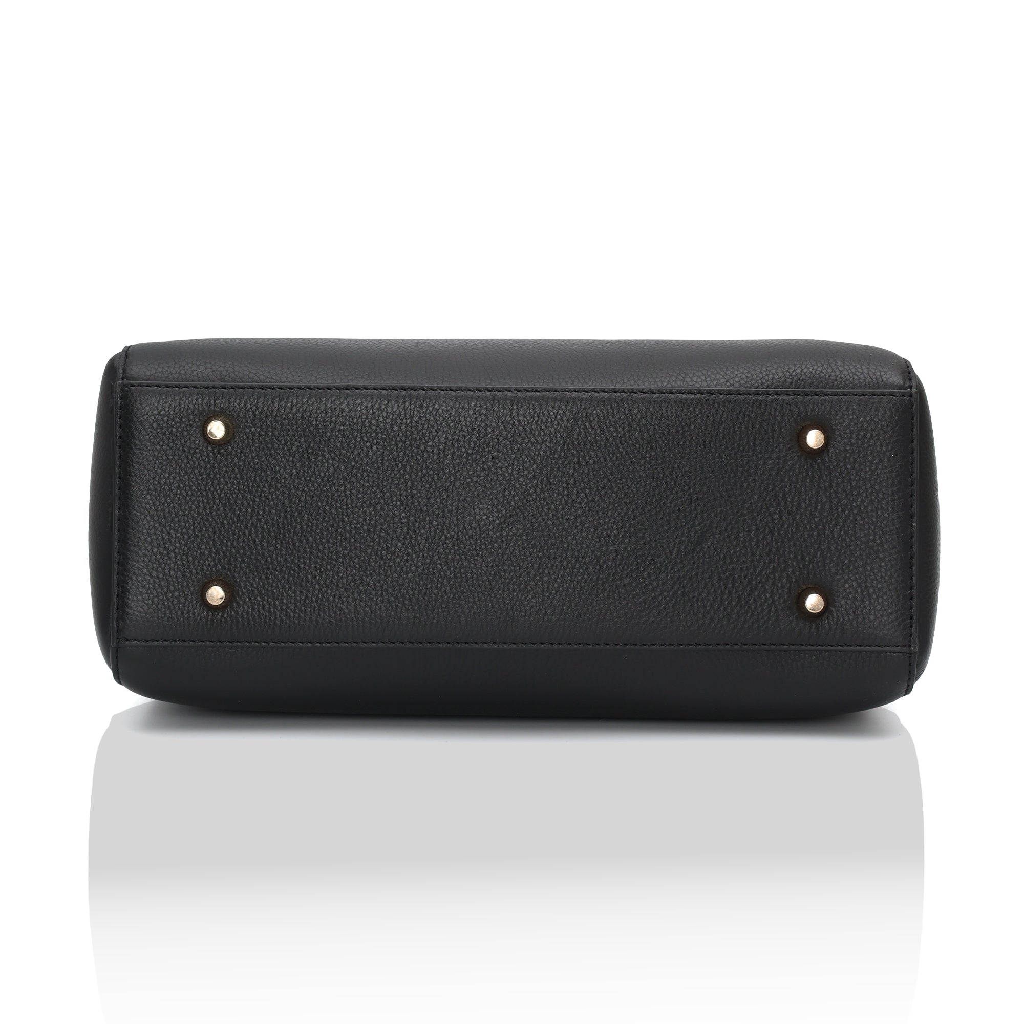 Imperio: Full Grain Pebbled Leather Handbag (Black)