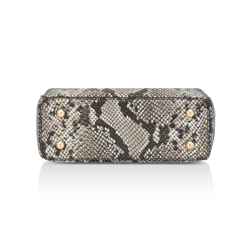 Savannah: Italian Leather Crossbody Bag (Grey)
