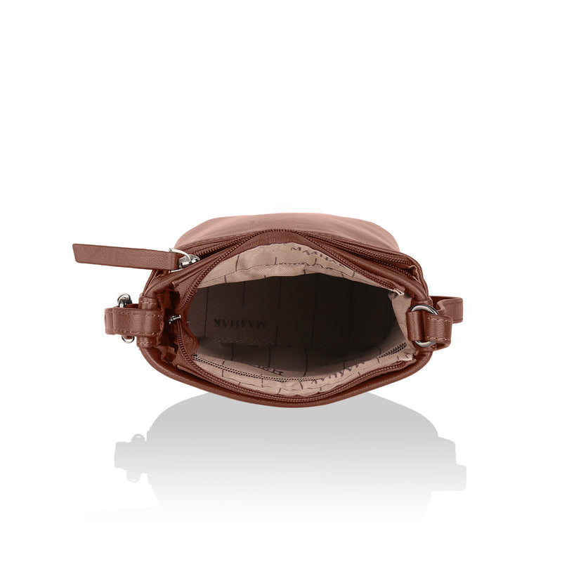 Sienna: Napa Leather Crossbody Bag (Tan)