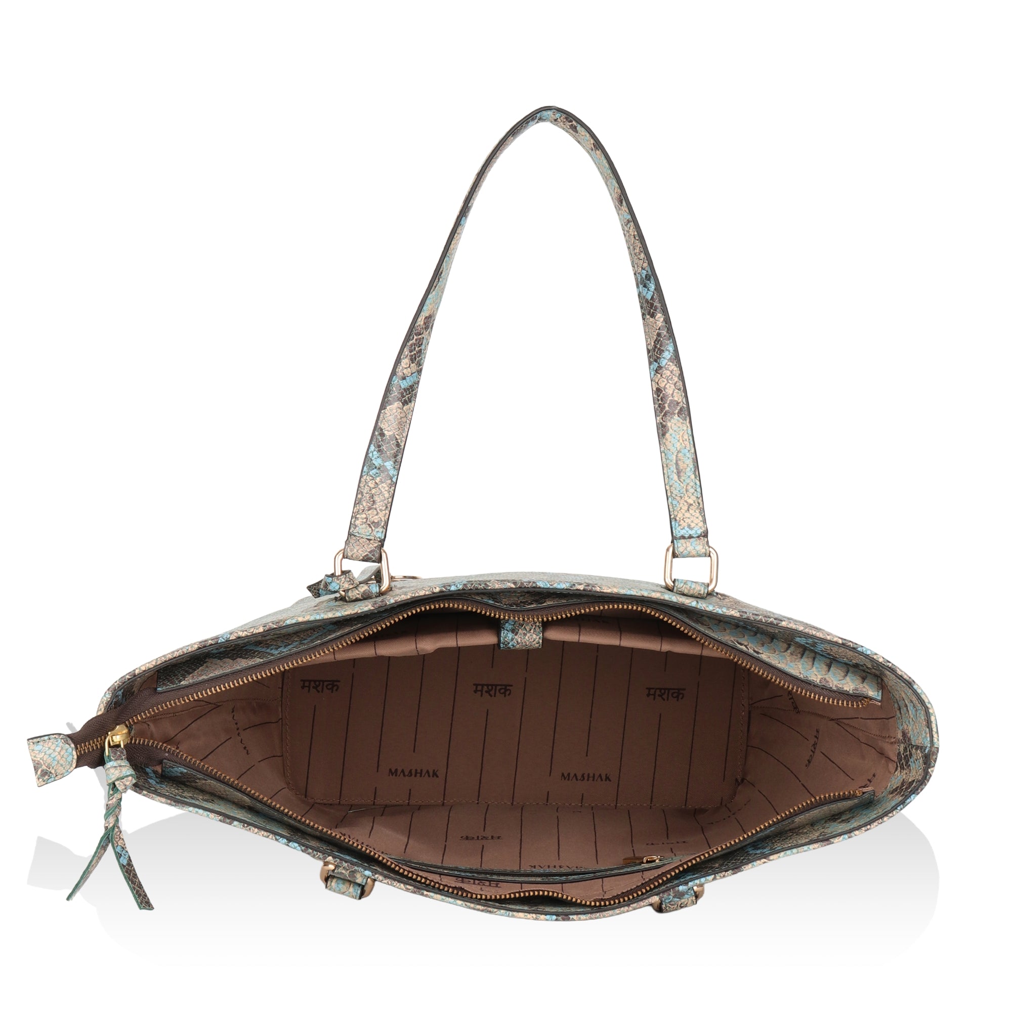 Pinnacle: Italian Leather Laptop Tote Bag (Blue)