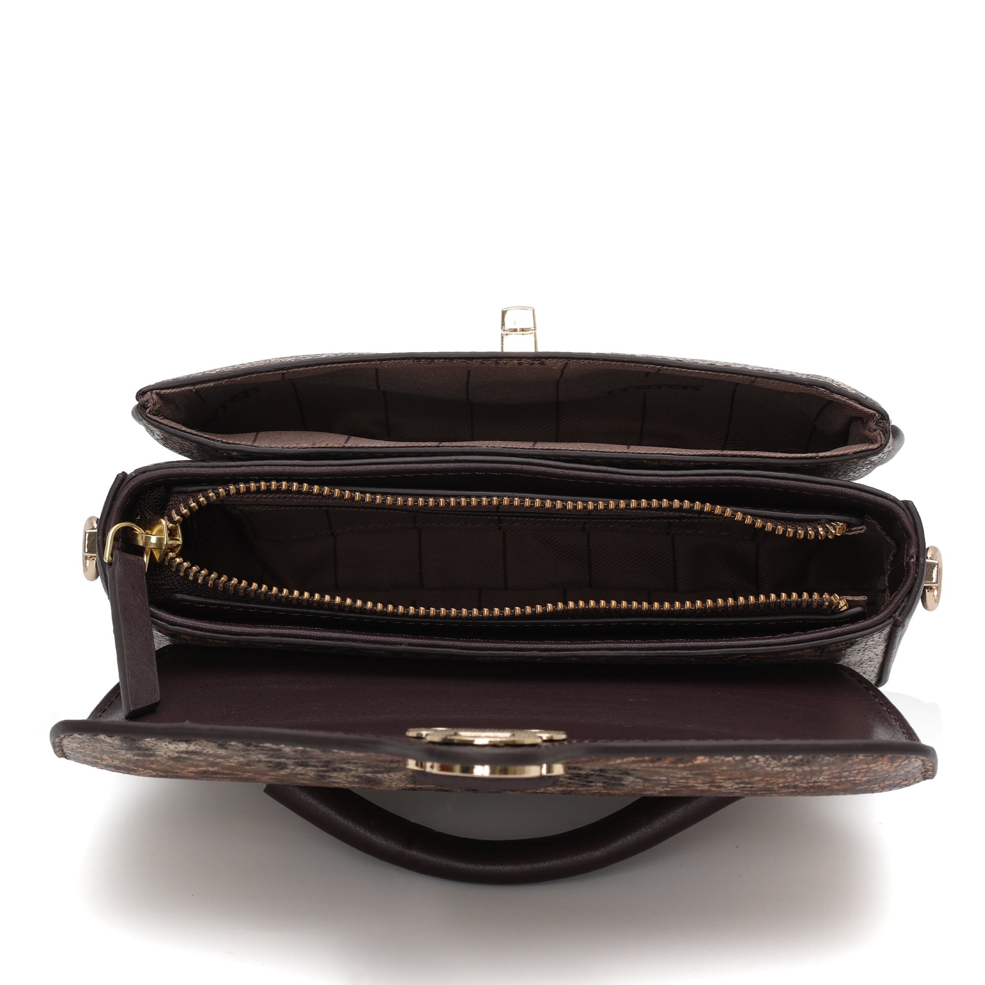 Terra : Italian leather Crossbody Bag (Brown)