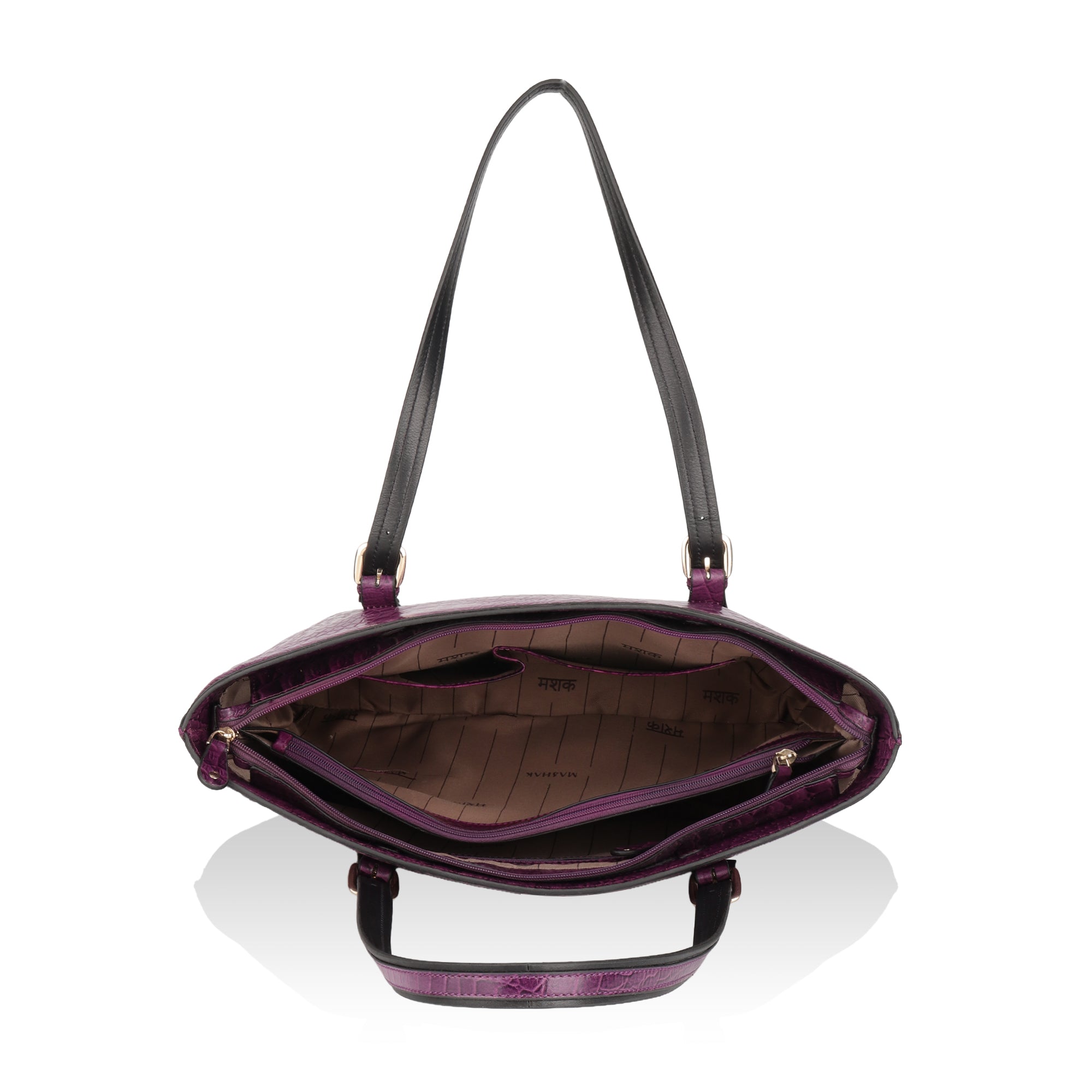 Alpha: Luxury Leather Office Tote (Purple)