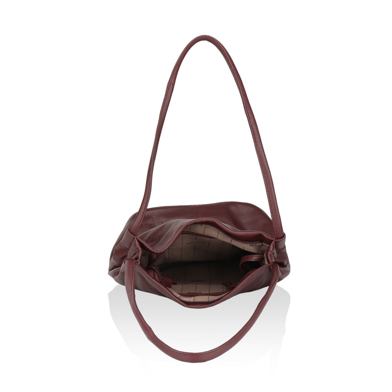 Boho: Soft Napa Leather Tote Bag (Wine)