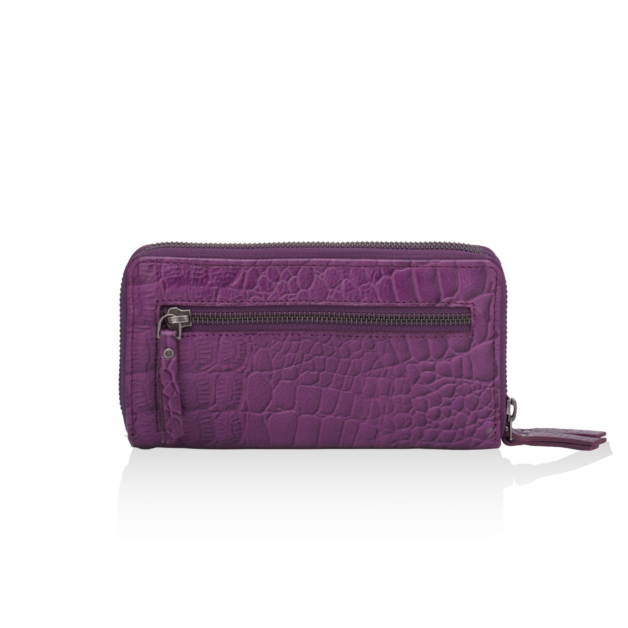 Panache: Double Zip Womens’ Wallets (Purple)