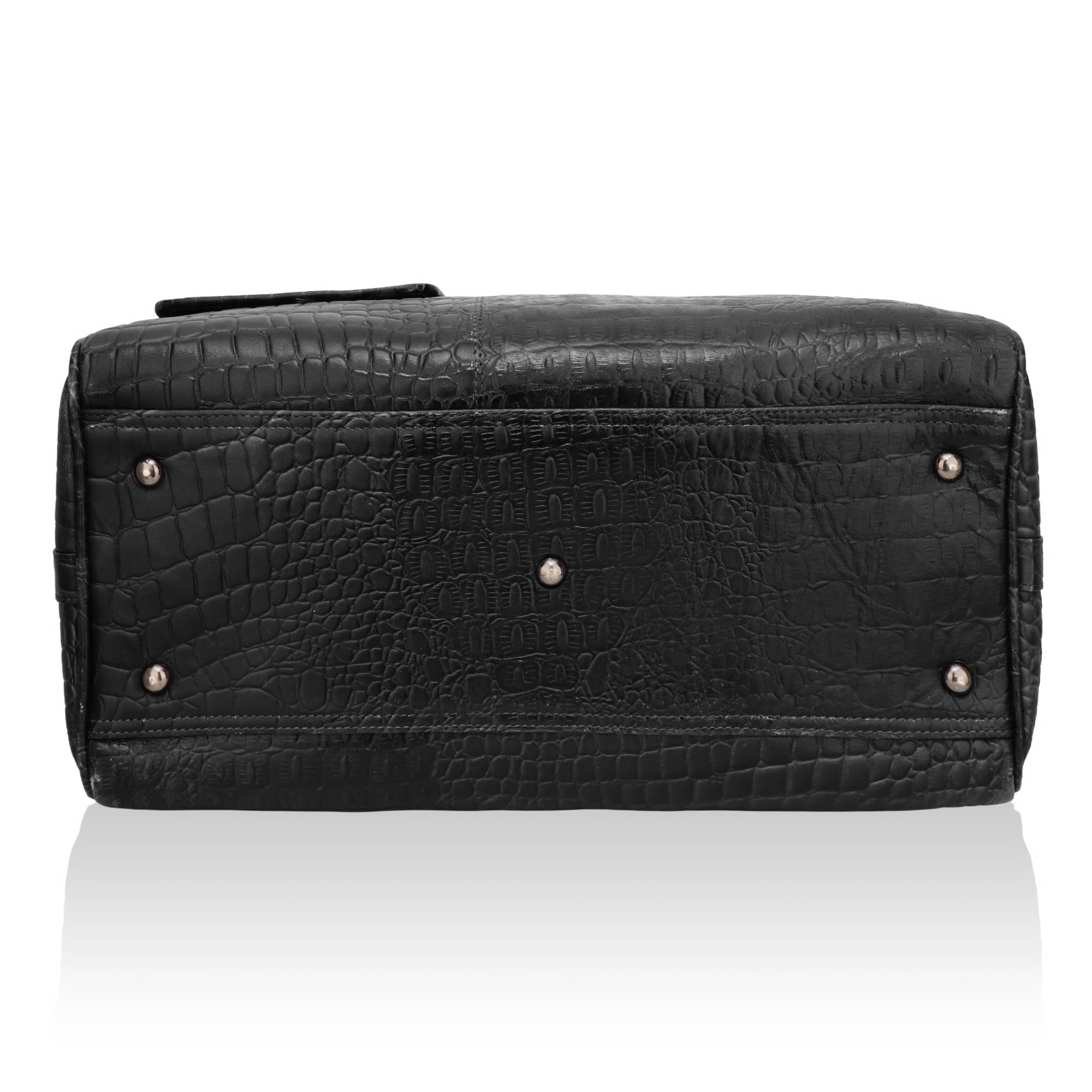 Elité: Luxury Leather Travel Duffel Bag (Black)