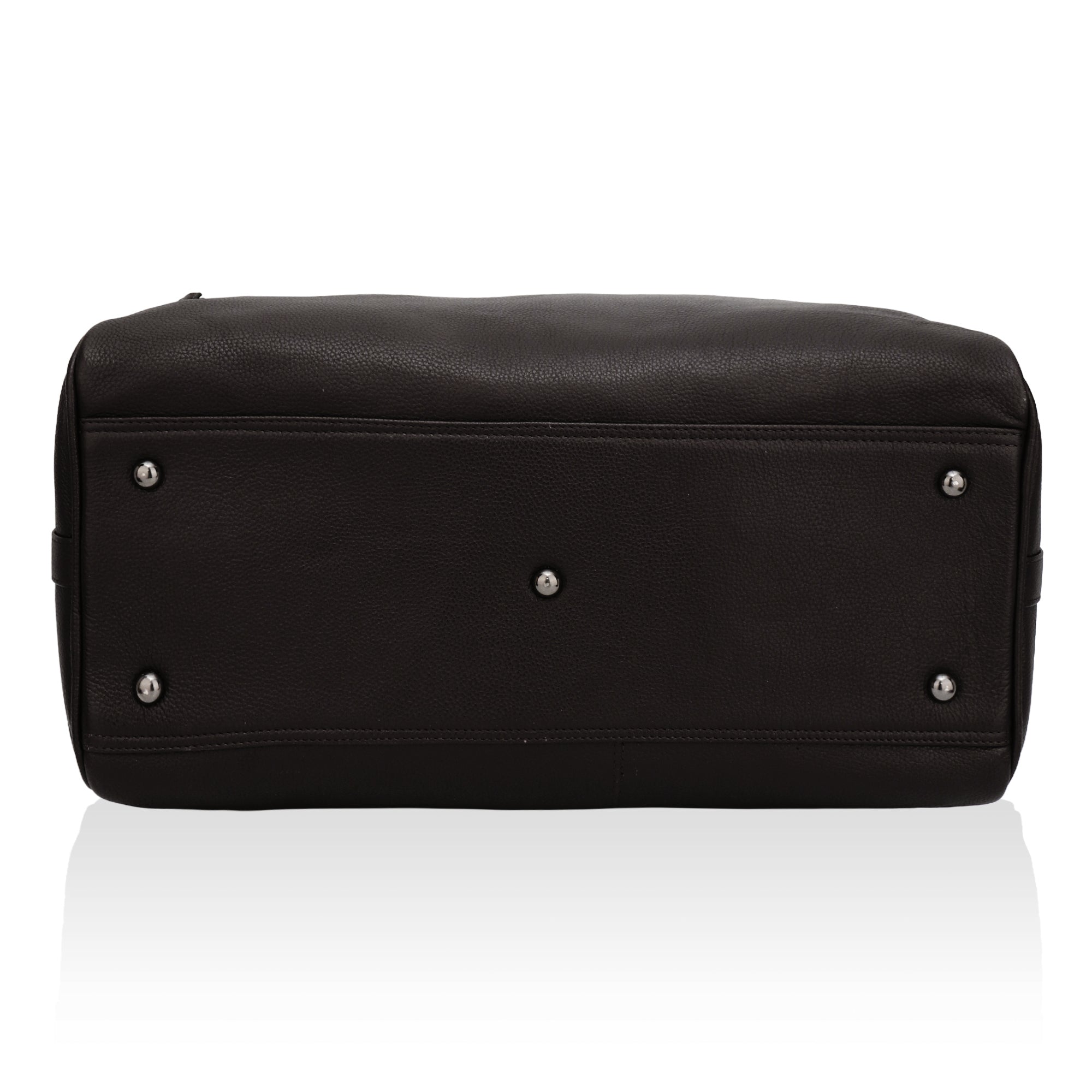 Elité: Pebbled Leather Travel Duffel Bag (Brown)