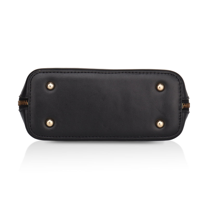 Luxeblend: Full Grain Leather Crossbody Bag (Black)