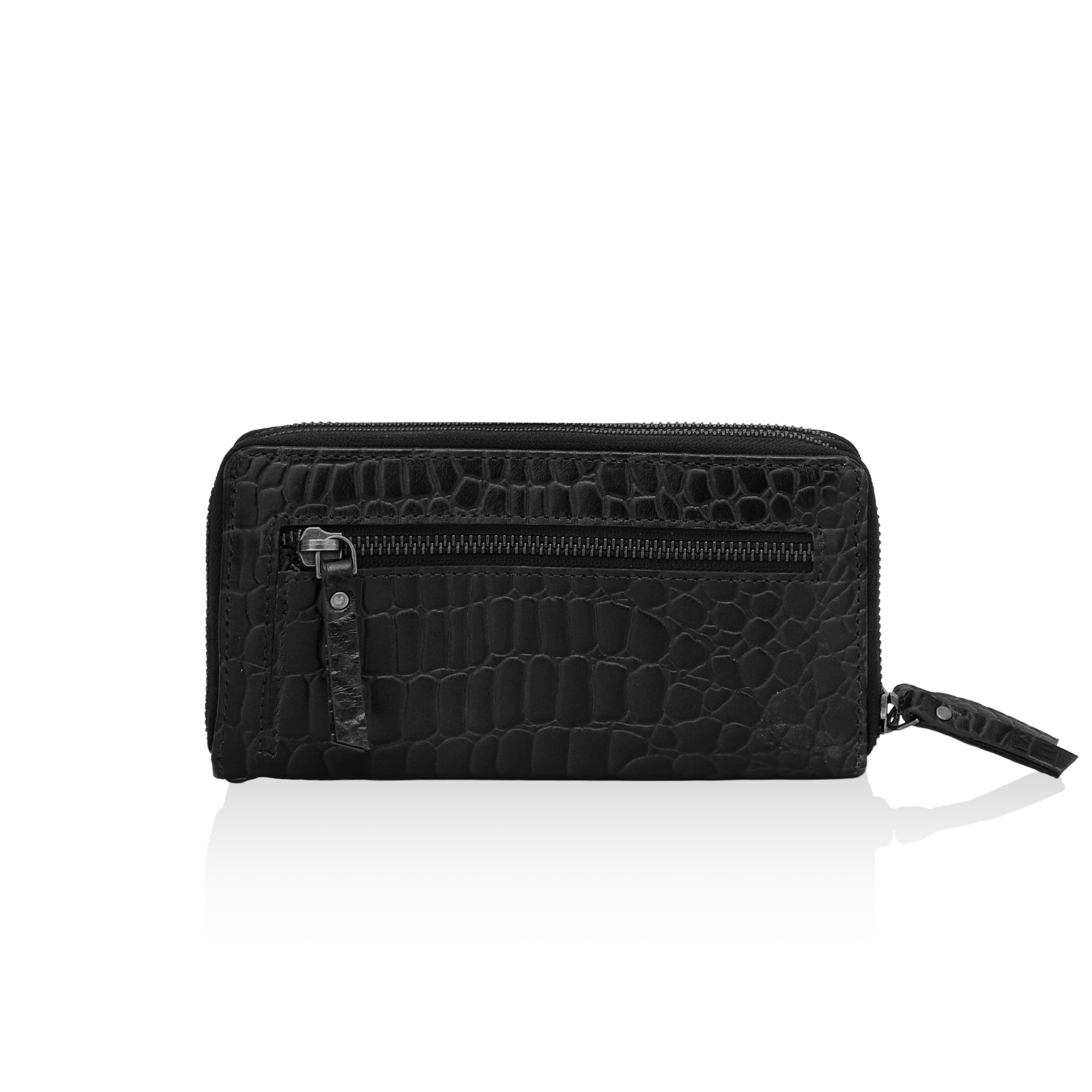 Panache: Double Zip Womens’ Wallets (Black)