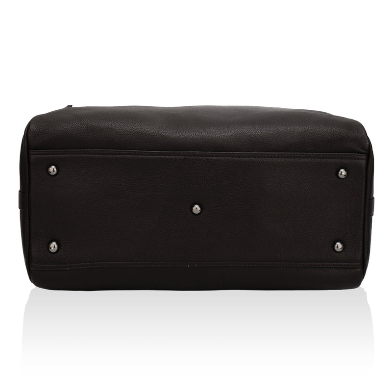 Elité: Pebbled Leather Travel Duffel Bag (Brown)