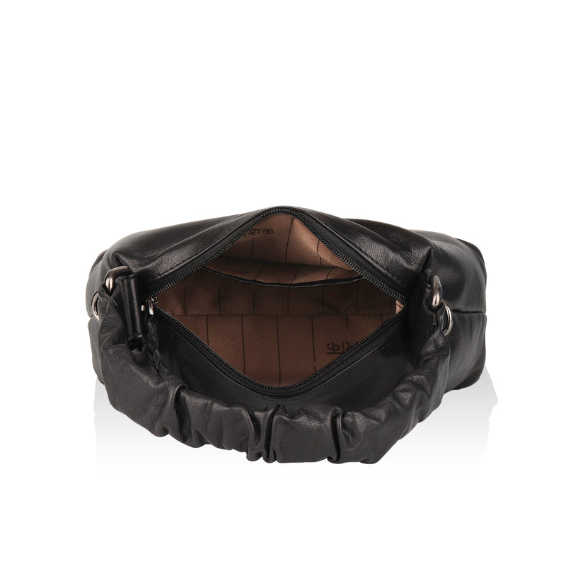 Verve: Napa Leather Crossbody Bag (Black)