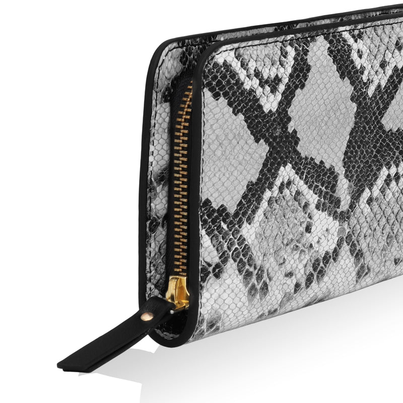 Azurea: Italian Leather Ladies’ Wallet (Black and White)